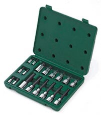 18-osaline 1/4” & 1/2” kuuskantotsikute komplekt