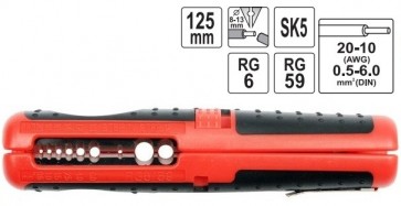 Juhtmeisolatsiooni eemaldaja 0,5-6mm kaablile, RG6, RG59, SK5