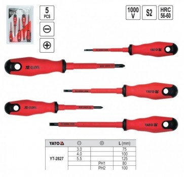 Elektriku kruvikeerajad 5-osaline komplekt, 1000V