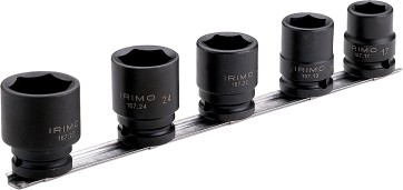 Kuuskant löökpadrunvõtmete kmpl 17-19-22-24-27mm 1/2" Irimo