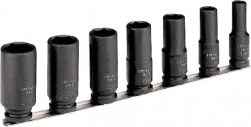Kuuskant pikkade löökpadrunvõtmete kmpl 10-27mm 7 osa 1/2" Irimo
