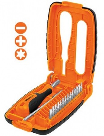 Täppiskruvikeeraja kmpl 16 osa (SL,PH,TORX) 14208