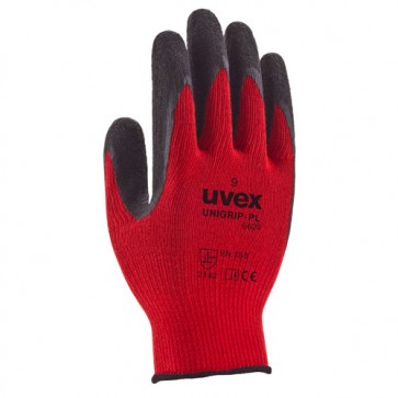Safety glovesu Uex Unigrip PL 6628 polyamide base, rough latex palm, red size 11
