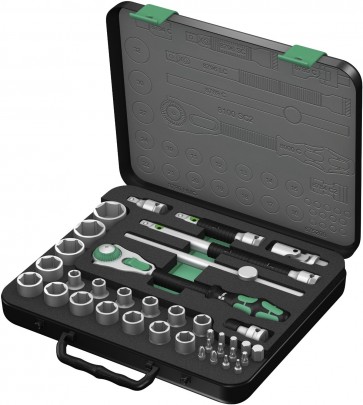 25pcs Ratchet Set with switch Lever imperial 8100 SC 11 Zyklop Metal-Knarrensatz, Umschalthebel, 1/2"-Antrieb, zöllig