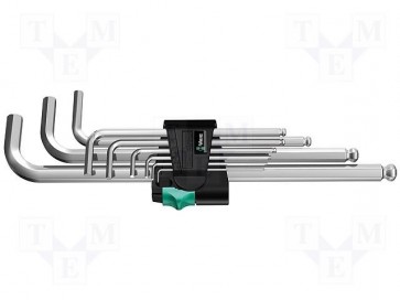 Long arm hex key set 950 PKL/9 SM N Winkelschlüsselsatz, metrisch, gestellverchromt