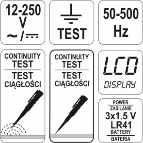 Digitaalne tester 12-250V YATO