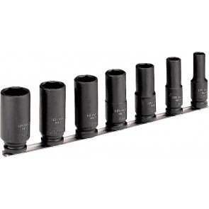 Kuuskant pikkade löökpadrunvõtmete kmpl 10-27mm 7 osa 1/2" Irimo