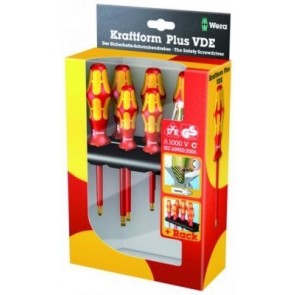 Screwdriver Set 7 pcs. 160 i/7 Rack Schraubendrehersatz Kraftform Plus Serie 100 + Spannungsprüfer + Rack