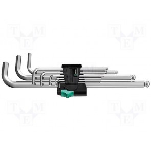 Long arm hex key set 950 PKL/9 SM N Winkelschlüsselsatz, metrisch, gestellverchromt