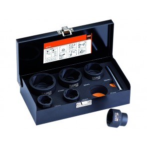 Twist socket set 7 pcs 1/2" 22/24/27/32mm and 3/4" 36/41mm
